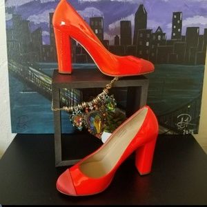 J.CREW ETTA BRIGGHT ORANGE HEELS SIZE 6